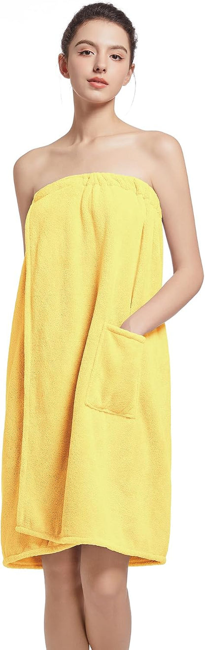 Women'S Soft Wrap Towel Full Length，Bath Robe After Shower Female Plush Long，Spa Bathrobes Lightweight With Pockets