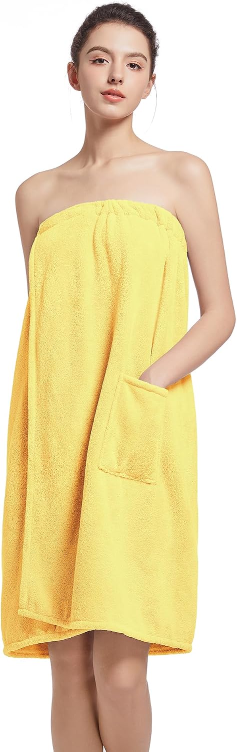 Women'S Soft Wrap Towel Full Length，Bath Robe After Shower Female Plush Long，Spa Bathrobes Lightweight With Pockets