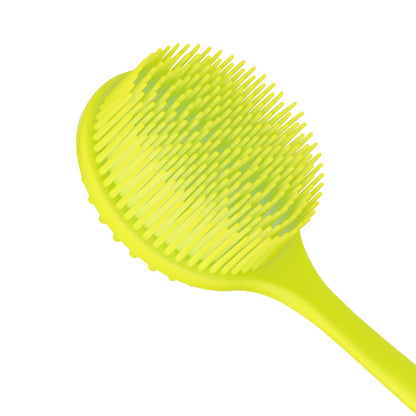 DNC Back Scrubber for Shower Soft Silicone Bath Body Brush with Long Handle (Black)