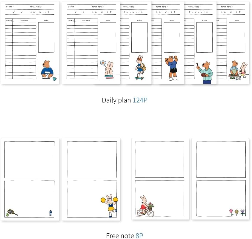 Monolike Basic B5 Monthly + Weekly Planner pad, A SET - Academic Planner, Weekly & Monthly Planner, To-do list, Note pad, Scheduler