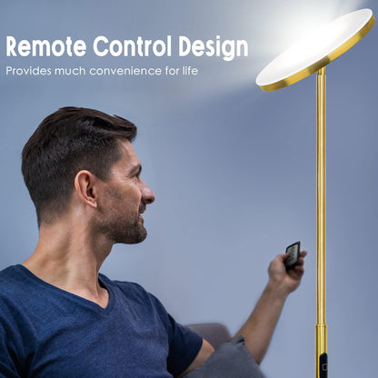 JOOFO LED Torchiere Floor Lamp with Remote, Stepless Dimmable Black