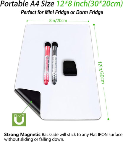 Magnetic Dry Erase Board Fridge Whiteboard Sheet 20"x13"
