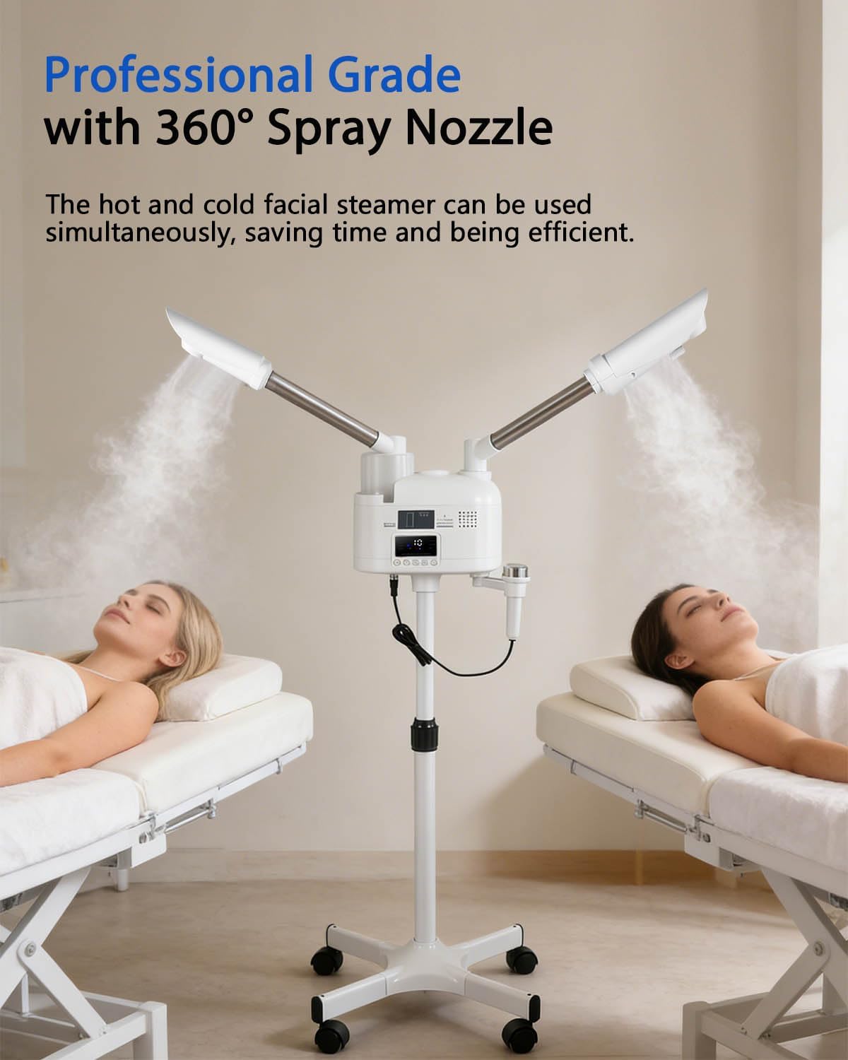Artist hand Professional Facial Steamer with 5X LED Magnifying Lamp 3 in 1