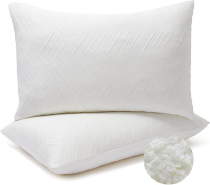 Cooling Bed Pillows for Sleeping Quee Size Set of 2, Shredded Memory Foam Pillows for Bed 2Pack, Adjustable Cool Pillow for Side, Back and Stomach Sleepers Neck Supportive-Queen Size