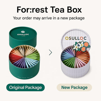 OSULLOC Premium Tea Collection (40 count, 10 flavors x 4 ea), Self Care Sampler Gift Box Variety Pack, Premium Organic Pure & Blended Tea from Jeju