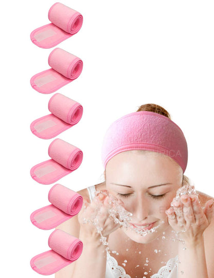 EUICAE Spa Headband 5-Pack Black Sweat Head Towel Wraps - Non-slip Stretchable, Washable for Makeup, Face Wash, Facial Treatment, Sports