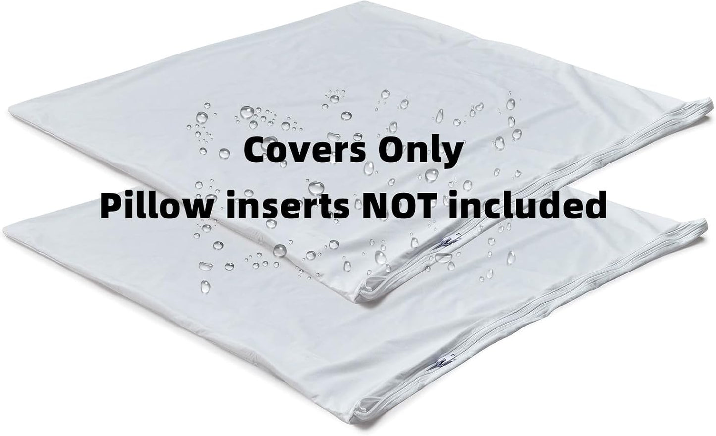 Kingnex 4 Pack Waterproof Down Feather Proof Pillow Protectors with Zipper 20x20 Zippered Pillow Covers for Square Throw Pillow