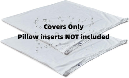 Kingnex 4 Pack Waterproof Down Feather Proof Pillow Protectors with Zipper 20x20 Zippered Pillow Covers for Square Throw Pillow