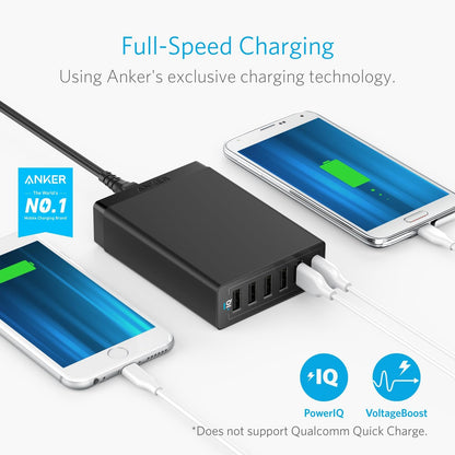 Anker Desktop Charger, 60W 6 Port USB Multiple Charging Hub
