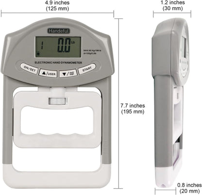 Handeful Grip Strength Tester, Hand Grip Dynamometer, Electronic Handgrip Testing for Sports Home School Use