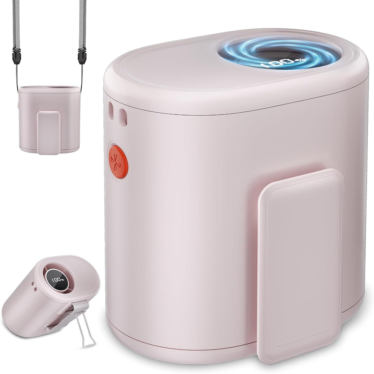 AI Portable Waist Fan, 15,000RPM, 30H Cooling Hands-Free Personal Fan