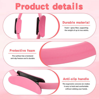 Pilates Ring and Ball Set with Resistance Bands, 14'' Circle Ring, 9.8” Pilates Ball and 5 Resistance Bands Home Workout Kit for Women Training Core, Full Body Exercise