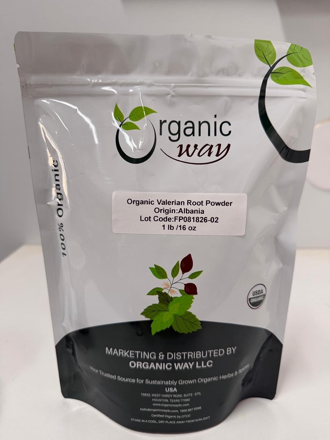 Organic Way Valerian Root Powder - Herbal Tea - Origin Albania (16 Oz)