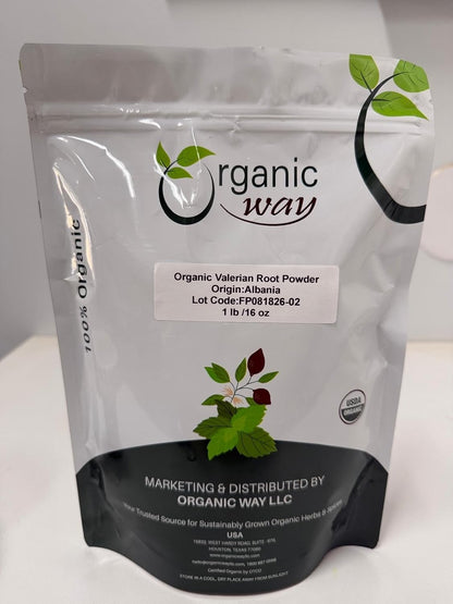 Organic Way Valerian Root Powder - Herbal Tea - Origin Albania (16 Oz)