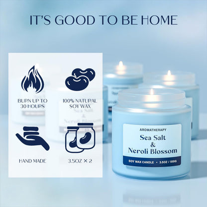 Scented Candle Gift Set, Soy Candles for Women, Sleep Candles for Home Scented, 2 Pack Aromatherapy Candle for Relaxing, Sleep, Stress Relief & Home Decor
