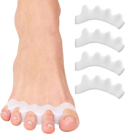 ZenToes Silicone Toe Spacers and Separators for Correct Toe Alignment, Bunion Relief, Hammertoe Straightener, Gel Orthopedic Corrector – 1 Pair (Black)