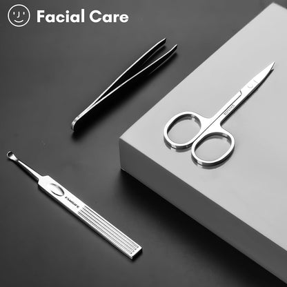 FAMILIFE Gifts for Women, Manicure Set Professional Manicure Kit 11 in 1 Nail Kit Nail Clippers Tools Stainless Steel with Rose Gold Leather Case Travel Sets