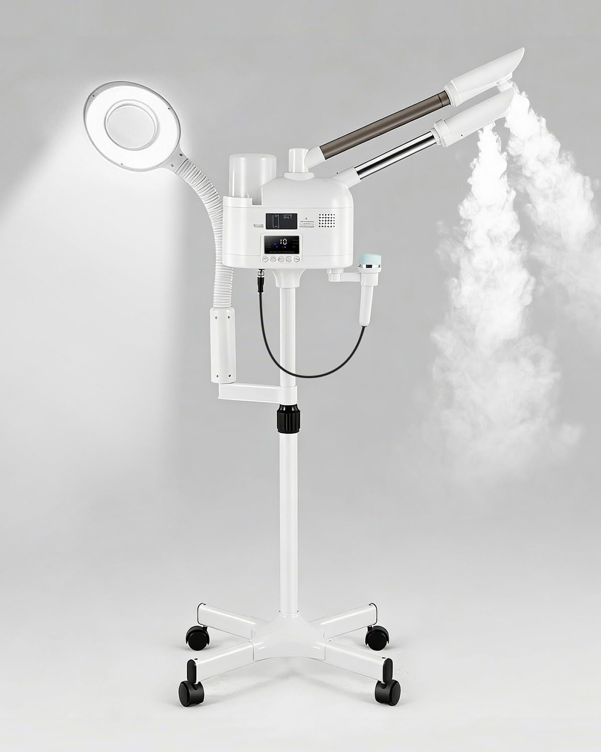 Artist hand Professional Facial Steamer with 5X LED Magnifying Lamp 3 in 1