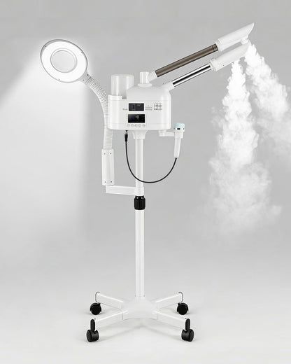 Artist hand Professional Facial Steamer with 5X LED Magnifying Lamp 3 in 1
