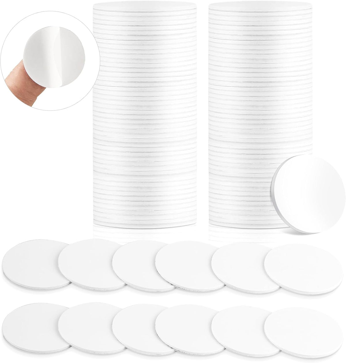NFC Tag NFC Stickers White NTAG215 Tag Rewritable Round Coin NFC Cards with Adhesive Back Compatible with Tagmo NFC Enabled Mobile Phones