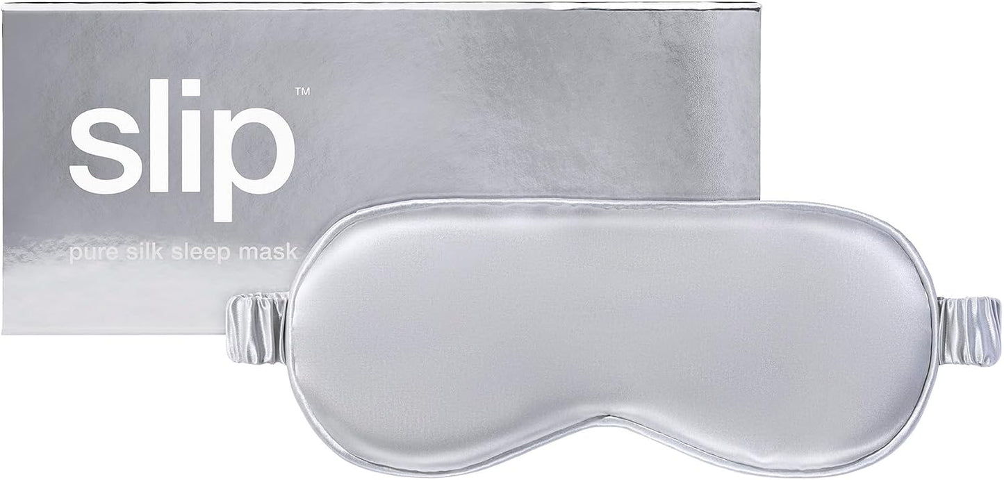 slip Pure Silk Sleep Mask - 100% Mulberry Silk, Ultra Soft & Comfortable, Blocks Light for Restful Sleep| Adjustable Strap for Perfect Fit, Gentle on Skin & Hair (Black - 1 Count Pack of 1)