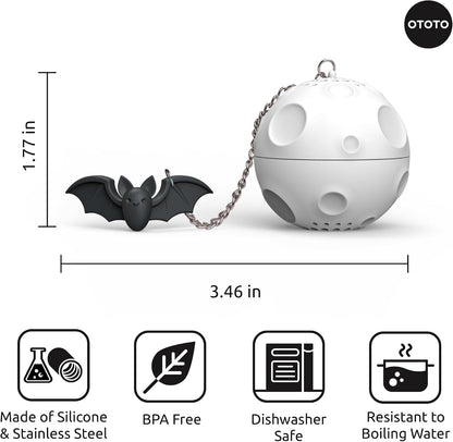 OTOTO Louie Cat Tea Infuser - Cats Loose Leaf Steeper & Diffuser, Tea Strainer Accessories, Cute Gifts for Cat Lovers, White Elephant Gifts, Cute Kitchen Accessories