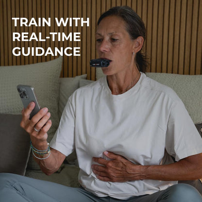 Airofit Elite Breathing Trainer for Sports, Fitness and Performance Improvement – Advanced Breathing Training with Guided Workouts, Performance Tracking and Progress Analytics for Daily Use