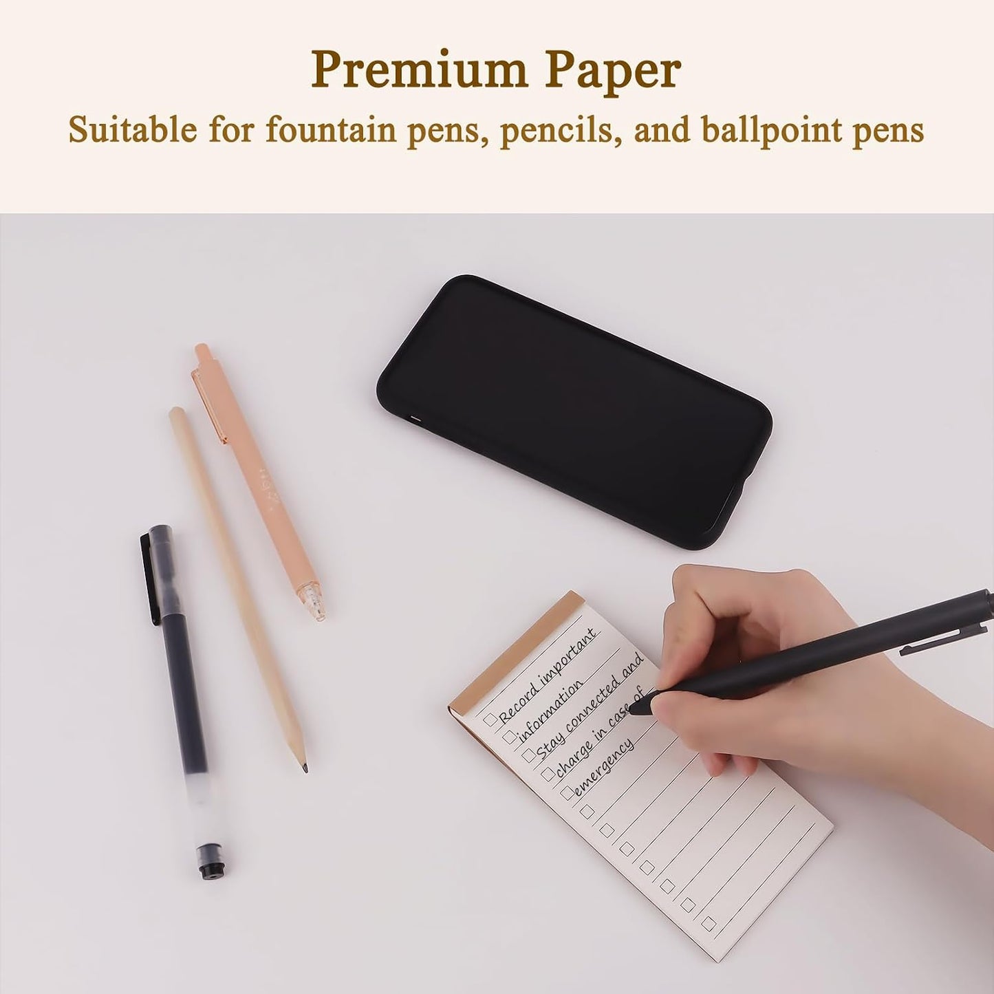 Newkita 3 Pack Daily To Do List Notepad, 2.7x 5.3 Inch Pocket Notepad, Lined Paper for Wish List, Memo Pad, School Supplies, Grocery List, Meal Planning, Study Tasks - 50 Sheets per Pad