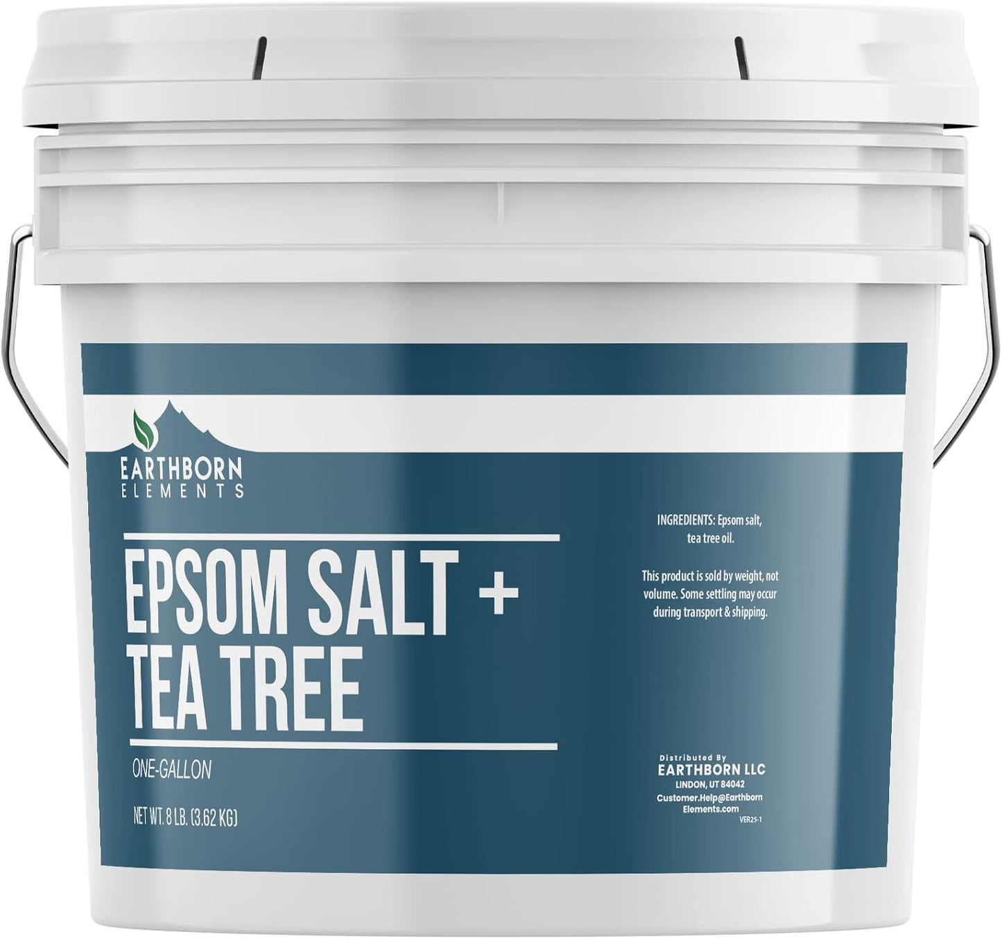 Earthborn Elements Epsom Salt (1 Gallon), Resealable Bucket, Magnesium Sulfate Soaking Solution, All-Natural