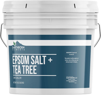 Earthborn Elements Epsom Salt (1 Gallon), Resealable Bucket, Magnesium Sulfate Soaking Solution, All-Natural