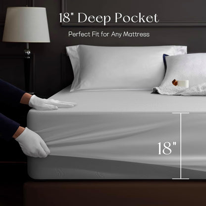 King Mattress Protector Tencel Luxury 100% Waterproof Mattress Protector,Silky Soft & Breathable,Cooling Mattress Pad Cover Fitted 18" Deep Pocket Noiseless,78"x80"