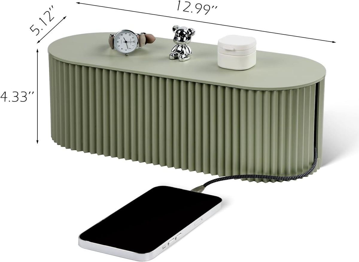 Cable Management Box Large Cable Organizer Box for Power Strips, Surge Protectors, Chargers, Adapters, TV Computer Wires Cable Hider Organizer Box with Cable Ties，Clip Holders - Khaki