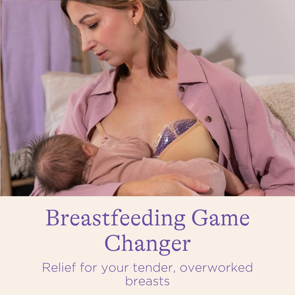 Lansinoh Breast Therapy Packs, Hot and Cold Breast-Pads with 2 Soft Covers, Postpartum Essentials for Nipple Pain Relief, Mastitis, Engorgement, Support for Breastfeeding, Pumping Aid, 2 Pack