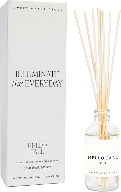 Sweet Water Decor Salt & Sea Reed Diffuser Set - Sea Salt Citrus & Musk Amber Scent Diffuser - Reed Diffusers for Home with Long Lasting Fragrance - Non-Toxic Oil Reed Diffuser - Made in the USA