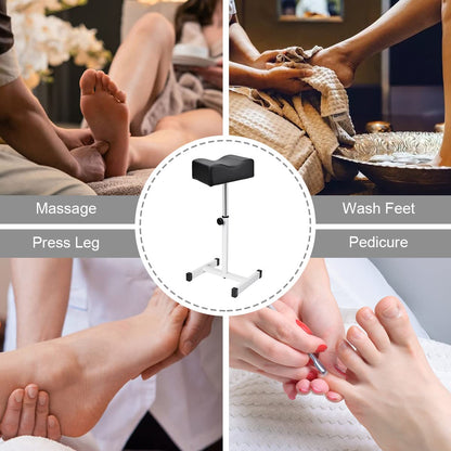 FLOLXNB Pedicure Manicure Footrest, Foot Massage Manicure Nail Beauty Stool Stand, Adjustable Height Footstool for Home Beauty Salon Spa Tattoo (Pink)