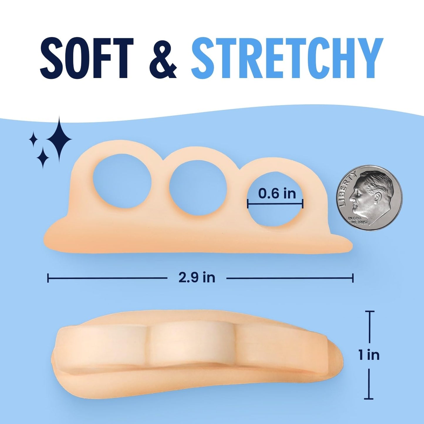 Dr. Frederick's Original Hammer Toe Corrector Gels - 2 Pairs - All-Day Relief for Crooked & Overlapping Toes - Soft Cushioning - Symptomatic Support for Toe Alignment - White - 3 Loop Design