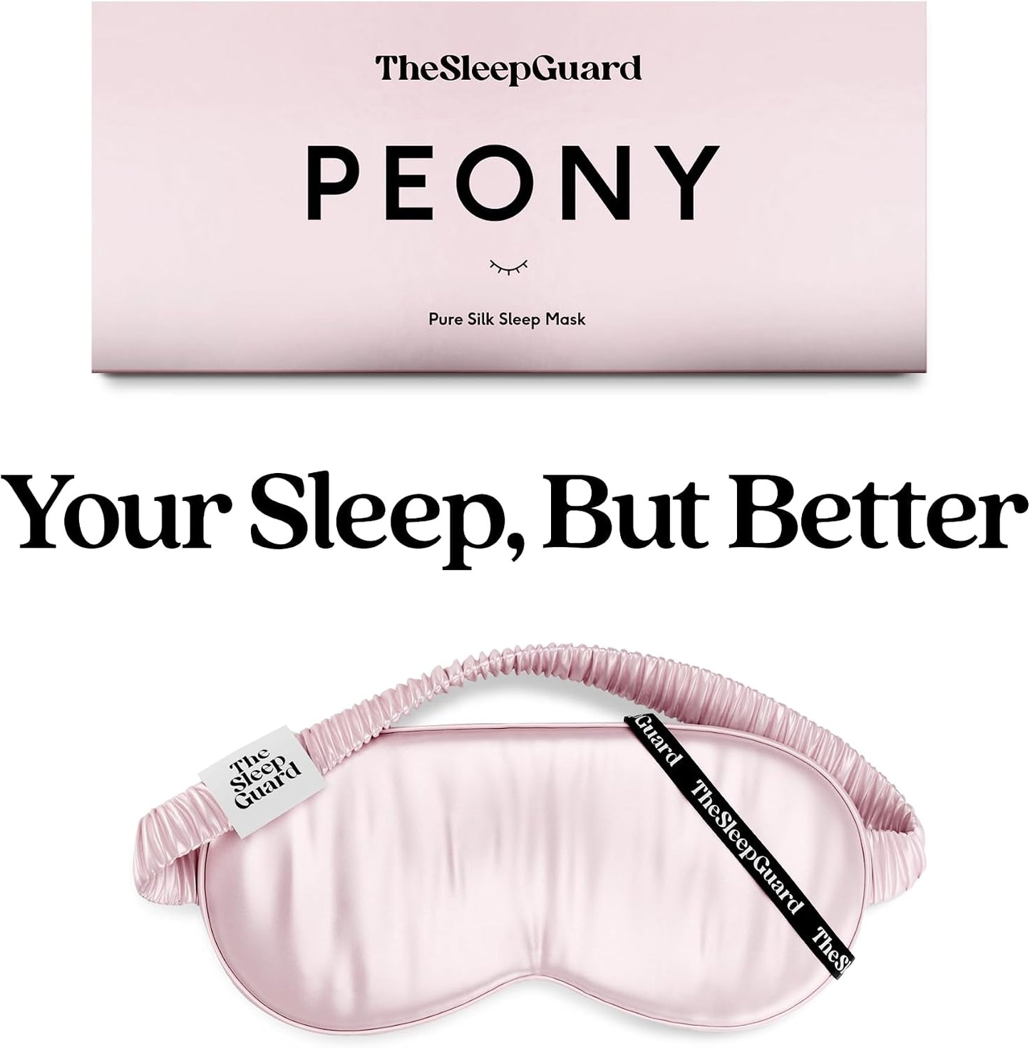 TheSleepGuard Pure Silk Sleep Mask [100% 6A Mulberry Silk, 22 Momme] Light Blocking Travel Essentials. Eye Masks for Sleeping. Black Oeko-Tex Blindfold. Eye Covers for Men & Women