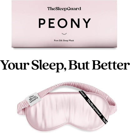 TheSleepGuard Pure Silk Sleep Mask [100% 6A Mulberry Silk, 22 Momme] Light Blocking Travel Essentials. Eye Masks for Sleeping. Black Oeko-Tex Blindfold. Eye Covers for Men & Women
