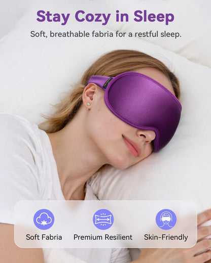 Weighted Blackout Sleep Mask for Men, 3D Contoured Zero Eye Pressure, Lash-Friendly Deep Eye Cups, Adjustable Slide Buckle Strap, Office Nap & Business Travel Essential, Relaxation Gift for Him(Black)