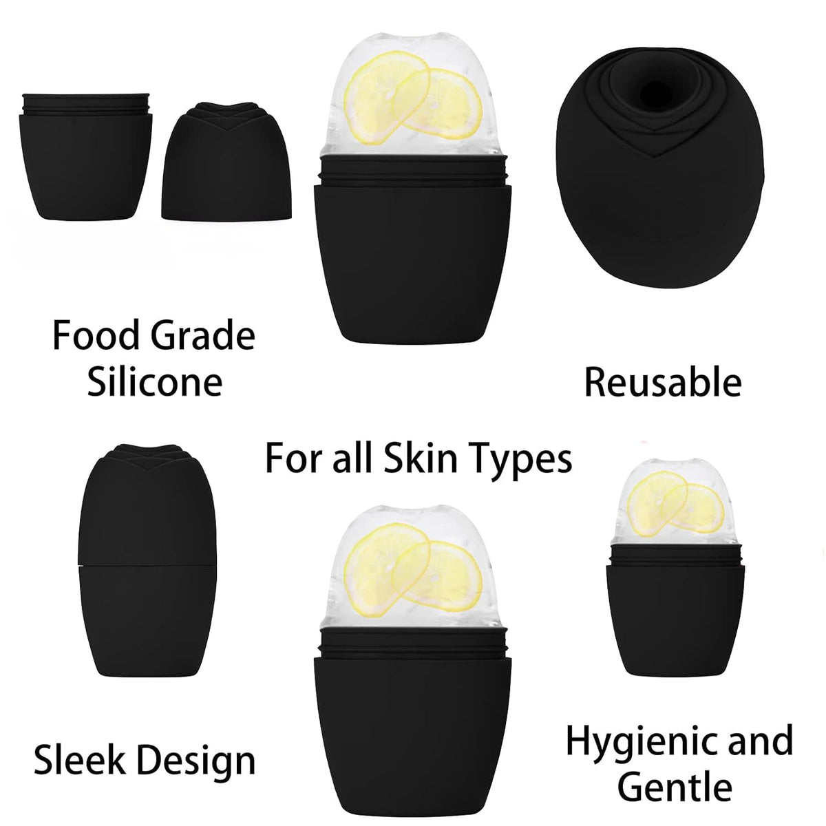 Evmliy 2Pack Ice Face Roller, Silicone Ice Roller for Face to Tighten and Lift Skin, for Face & Eye Puffiness Relief, Reusable Facial Mold for Neck to Enhance Natural Glow, Skin Care for Women Beauty