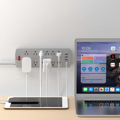 ALESTOR 6 Ft Surge Protector Power Strip with 12 Outlets and 4 USB Ports
