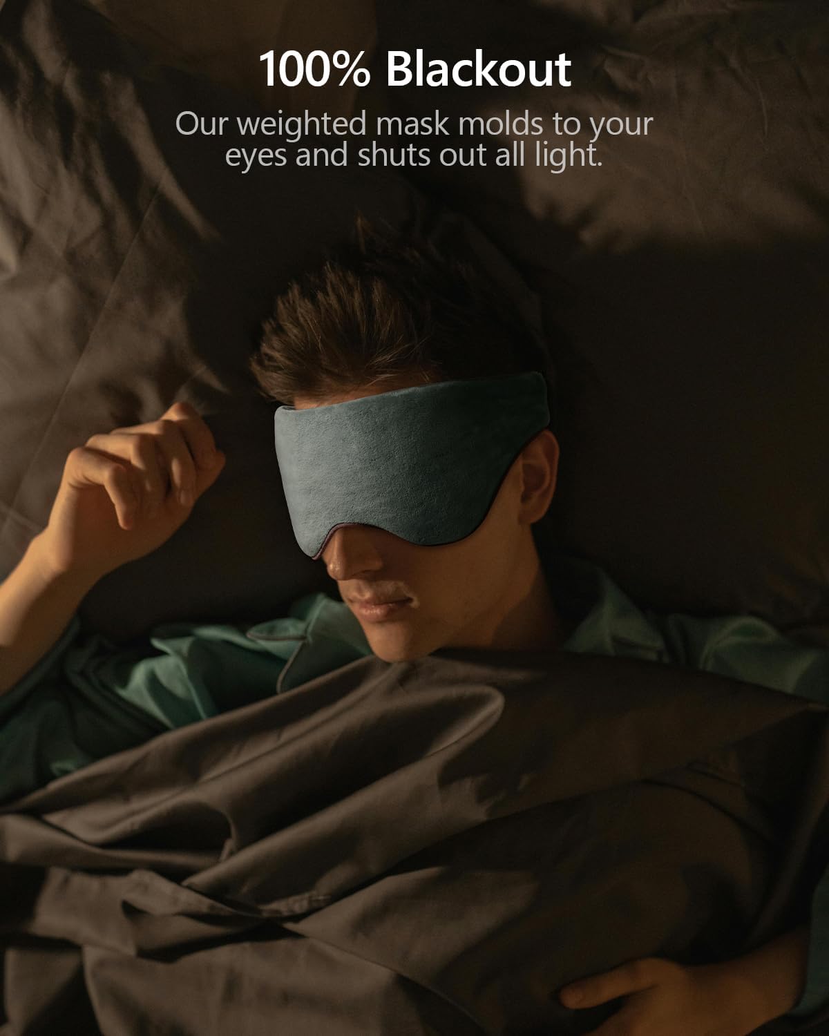 Mr. Sandman Weighted Eye Mask for Sleeping, Blackout Sleep Mask, Reversible Cool & Cozy Compress for Dry Eyes, Headache Migraine Relief, Eye Cover for Travel, Gifts for Women & Men, 0.5 lb, Grey