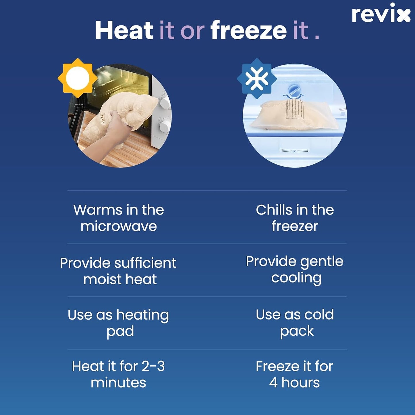 REVIX Heated Neck Wrap Microwave Heating Pad for Neck and Shoulders Pain Relief, Weighted Neck Warmer Microwavable with Miost Heat, Unscented