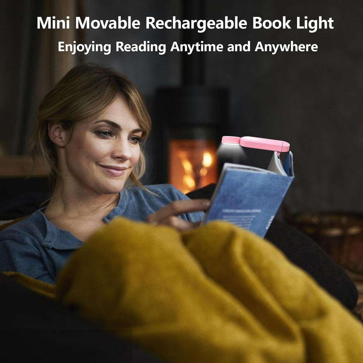 VAVOFO USB Rechargeable Book Light, Blue Light Blocking, Amber Clip-On Bookmark Shaped Reading Light, Eye Care 6 LEDs With 9 Lighting Modes for Bookworms (Grey)