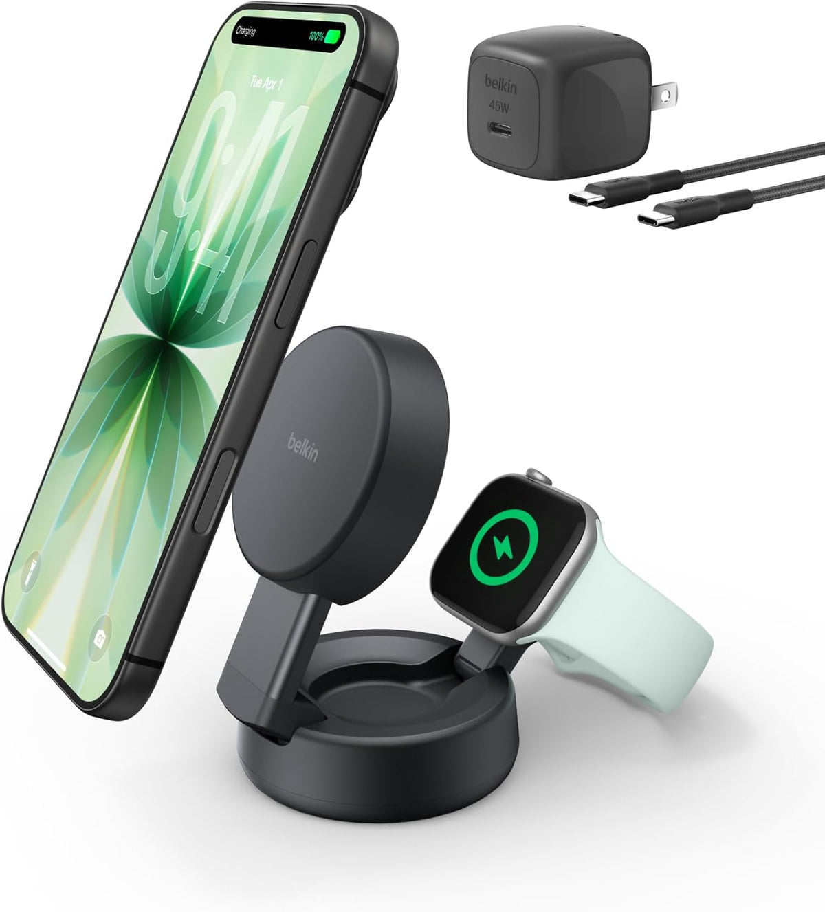 Belkin Qi2.2 25W Wireless 2 in 1 iPhone Charger, Fast Charging for Travel