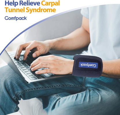 Comfpack Cold Therapy Wrap with 2 Packs for Pain Relief, Reusable Gel Ice Packs for Foot Plantar, Wrist, Ankle, Great for Sprains, Muscle Pain, Bruises, Injuries