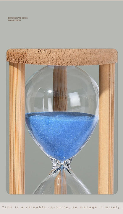 Mini Wooden Sand Timers,100% Bamboo Hourglass Sand Timers 1Min Sandglass Timer for Toothbrush Timer Games Classroom Home Office Cooking(Blue+1Min)