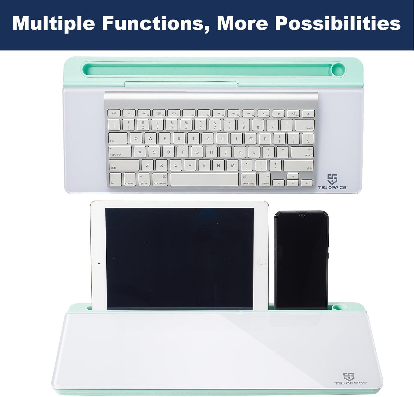 TSJ OFFICE Whiteboard Weekly Dry-Erase-Board - Desktop White Board Calendar Desk Organizers with Accessories Computer Keyboard Stand with Drawer, for Office, Home, School Supplies - White Calendar