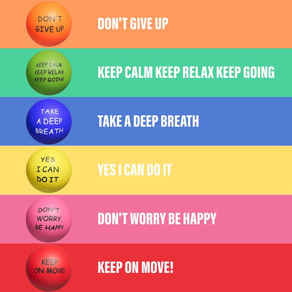KDG Motivational Stress Balls(6 Pack) for Kids and Adults,Stress Relief Ball with Quetos to Rrelieve Anxiety and Manage Anger