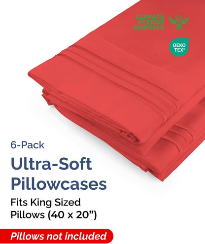 Standard Pillow Cases Set of 10 - Ultra Soft Hotel Quality Pillowcase Covers - Comfy, Cozy & Wrinkle Free - Shrink, Stain and Fade Resistant - Machine Washable Pillow Protectors - 10 Pcs Set - White - Colors B